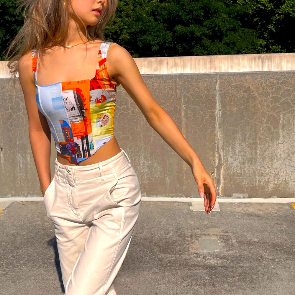 Bright bustier top